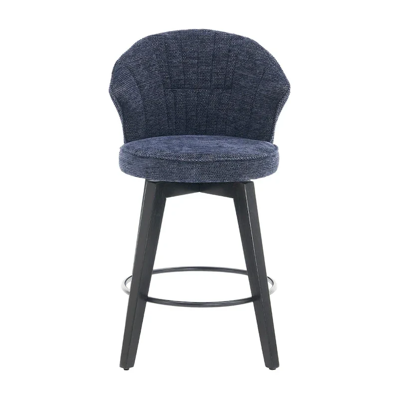 25-Inch Wing Back Swivel Counter Height Bar Stool with Chenille Upholstery