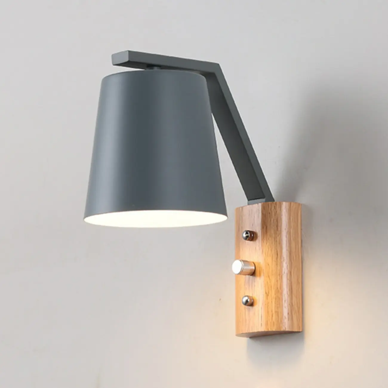 Modern Alloy Wall Light with Geometric Shade for Bedroom