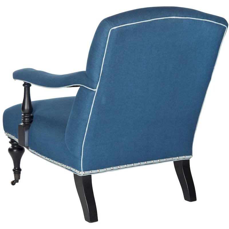 SAFAVIEH Kassie Steel Blue Arm Chair - 27.6 x 36.8 x 35 - 28Wx37Dx35H