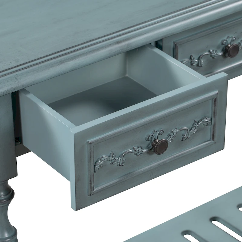 Modern Console Table with 4 Drawers and 1 Shelf