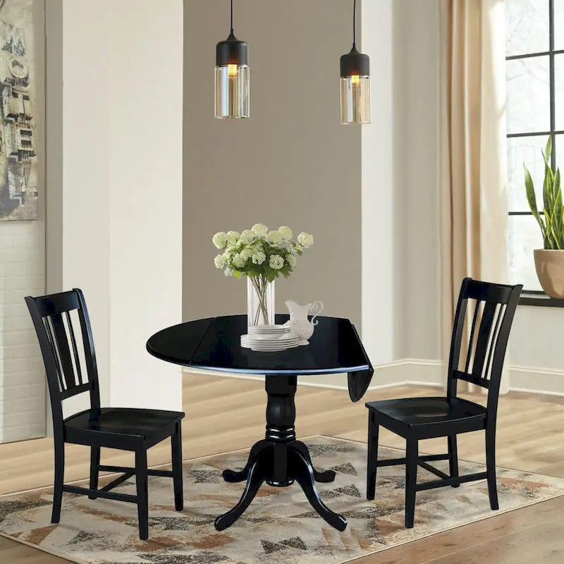 42 Dual Drop Leaf Table With 2 San Remo Chairs