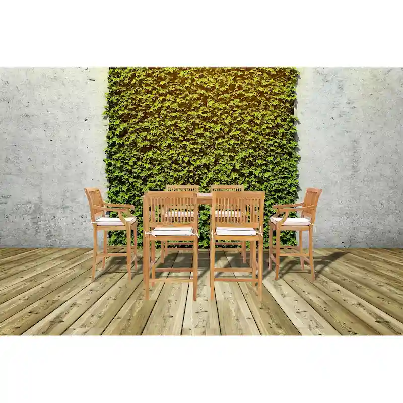 Chic Teak Antigua Rectangular Teak Wood Bistro Counter Table, 63 x 35 inch (table only)