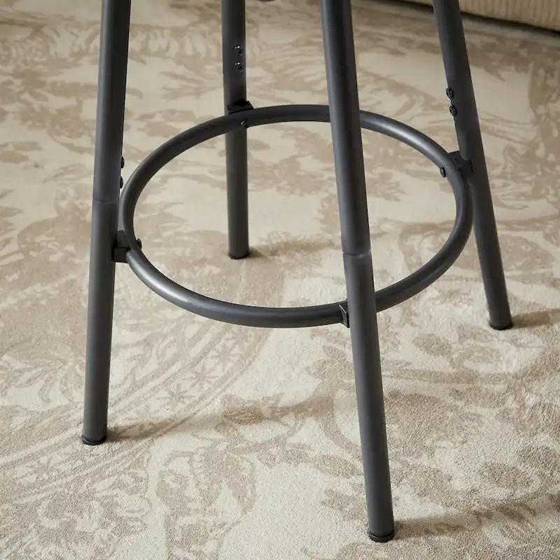 Rustic 4-Piece Dining Set with Rectangular Table & 3 PU Leather Bar Chairs