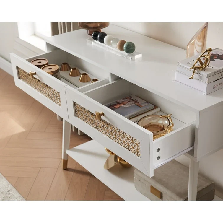 41.9 Wood 2-Drawer Console Table
