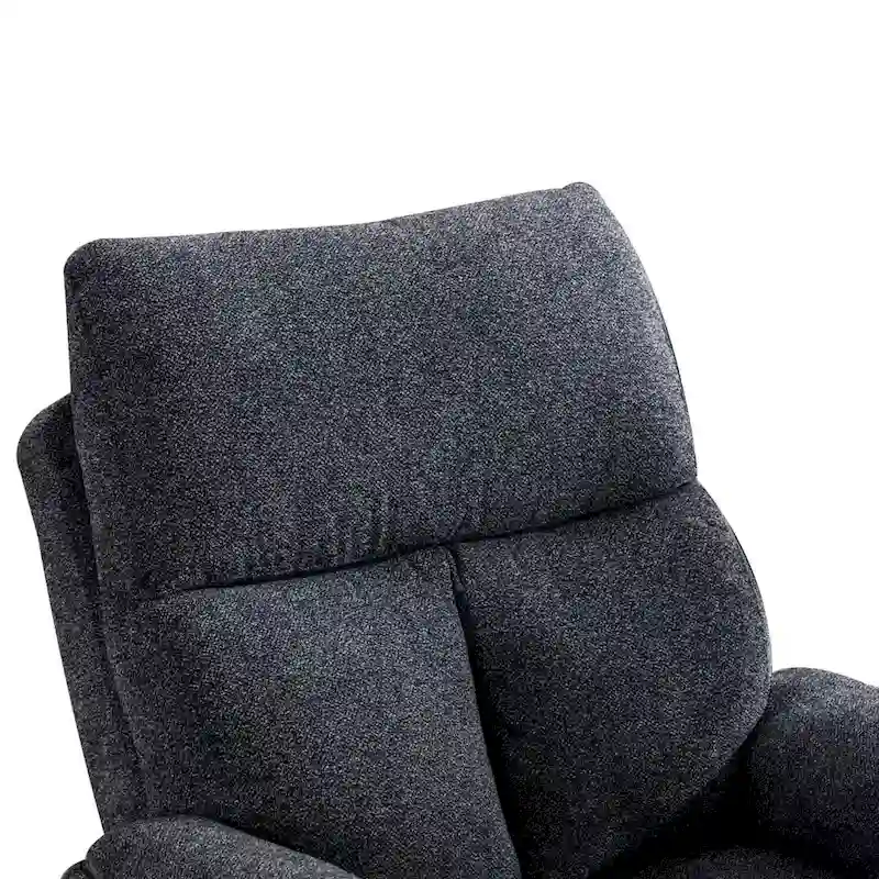 Fabric Overstuffed Swivel Rocker Manual Recliner Chair