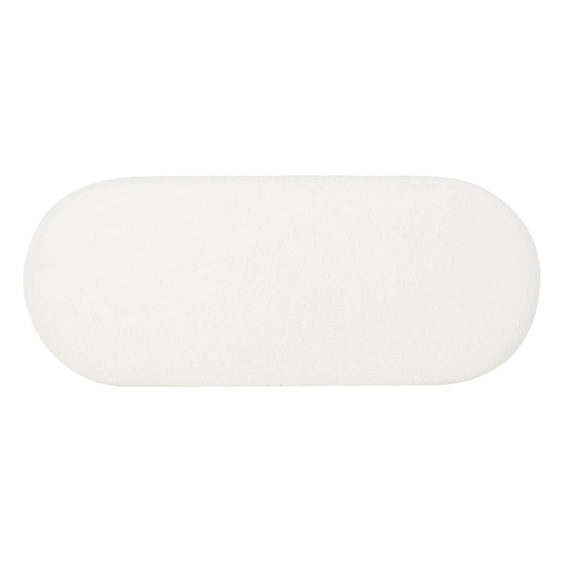Halley White Oblong Sherpa Ottoman