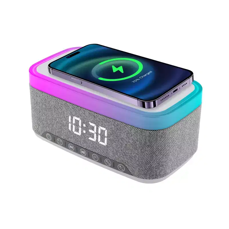 Pursonic All-in-One Alarm Clock with Bluetooth Speaker, FM Radio & Qi Wireless Charging  Your Complete Nightstand Companion