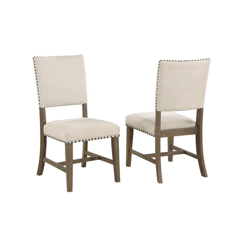 Best Quality Furniture Brown Oak Side Chairs (Set of 2)