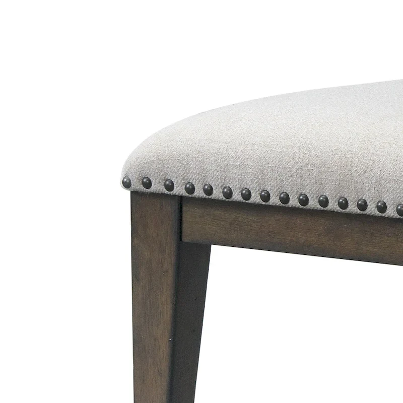 Beige Nailhead Trim Slat-Back Dining Chair