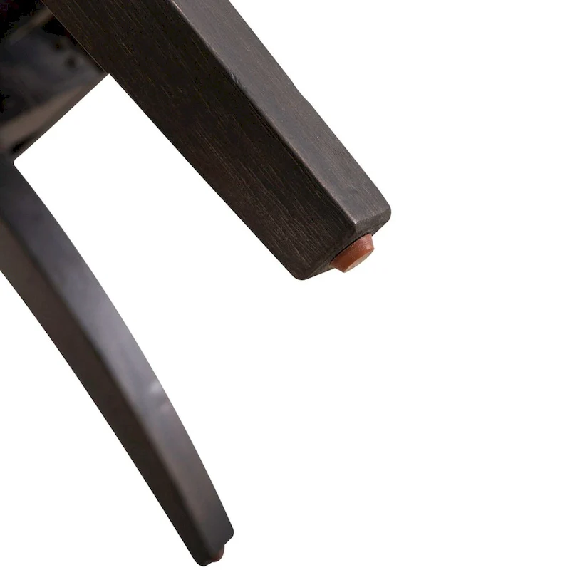 Americana Farmhouse Black Upholstered Shelter Dining Bench