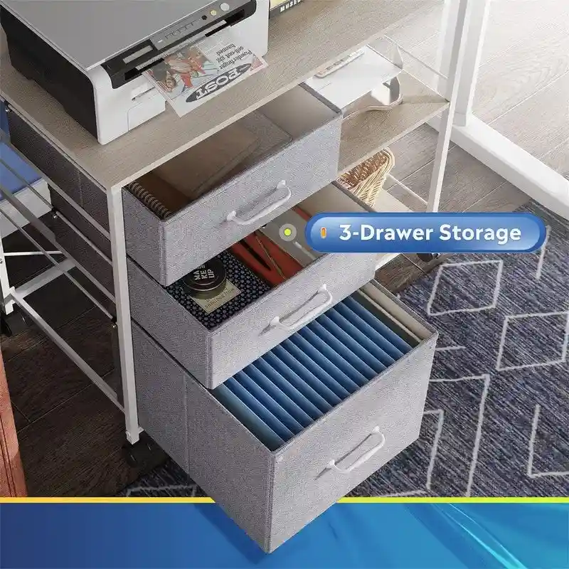 3 Drawer Mobile File Cabinet - 15.75 D x 29.53 W x 26.77 H