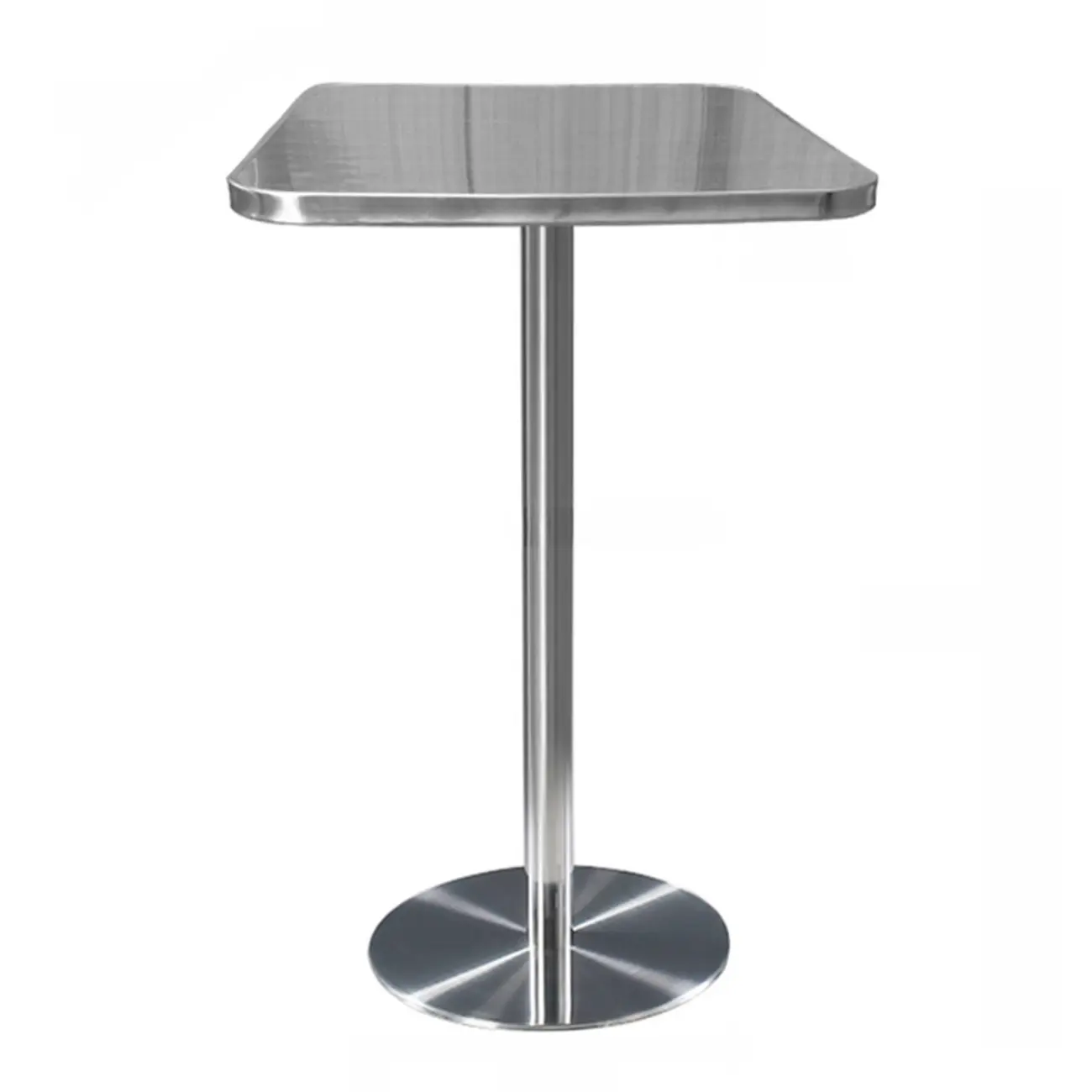 Industrial Silver Stainless Steel Bar Table
