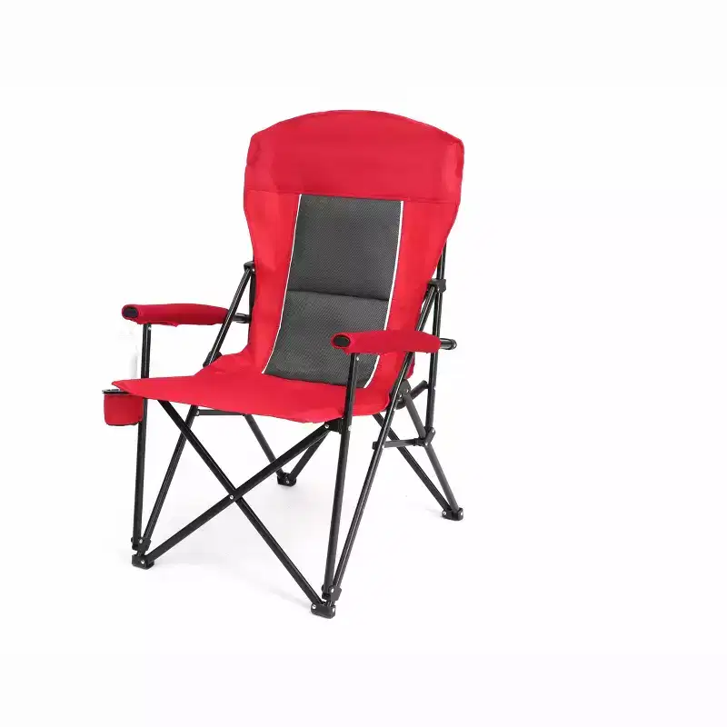 Okak High-Back Camping Chairs with Cup Holder, Heavy Duty Folding Chair with 250LBS Support, Portable Chair for Hiking, Fishing