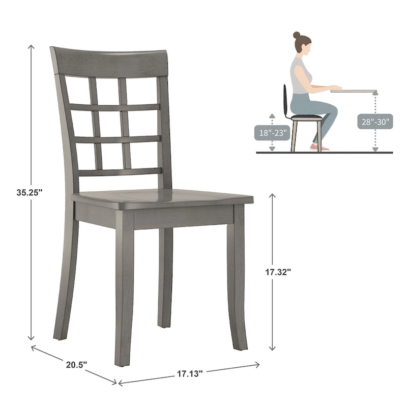 Wilmington II 60-Inch Rectangular Antique Grey Dining Set by iNSPIRE Q Classic
