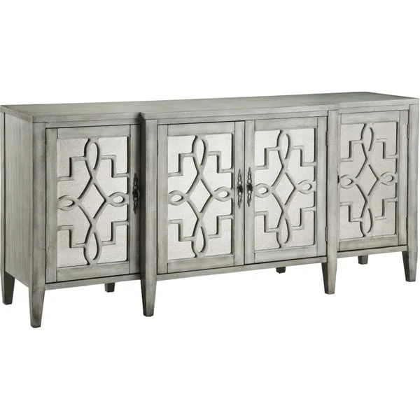 Soft Grey Storage Cabinet | Adjustable Shelves, Modern Living Room & Hallway