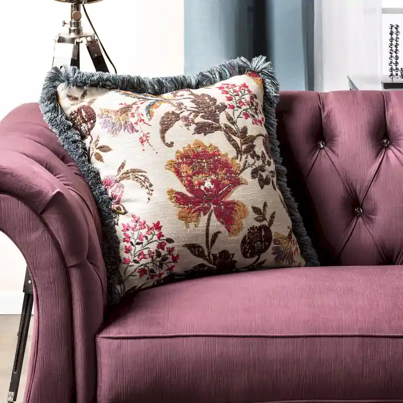 Gito Transitional Velvet Upholstered Tufted Back Sectional by Furniture of America