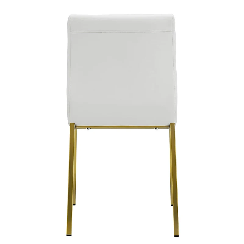 Scott Side Chair in White with Matte Brushed Gold Legs - Set of 2