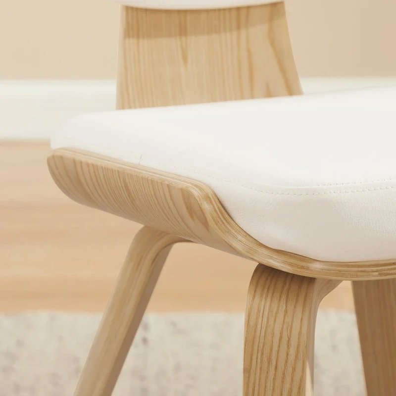 Art Leon Wood and PU Leather Dining Chair (Set of 2).