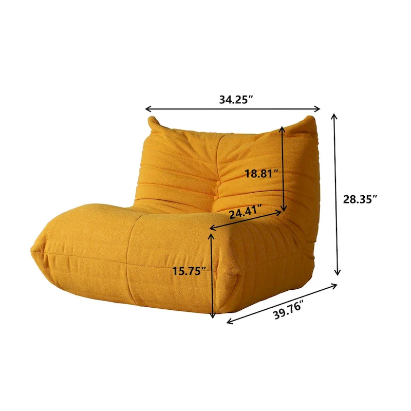 Single Sofa Teddy Fabric Bean Bag Chair