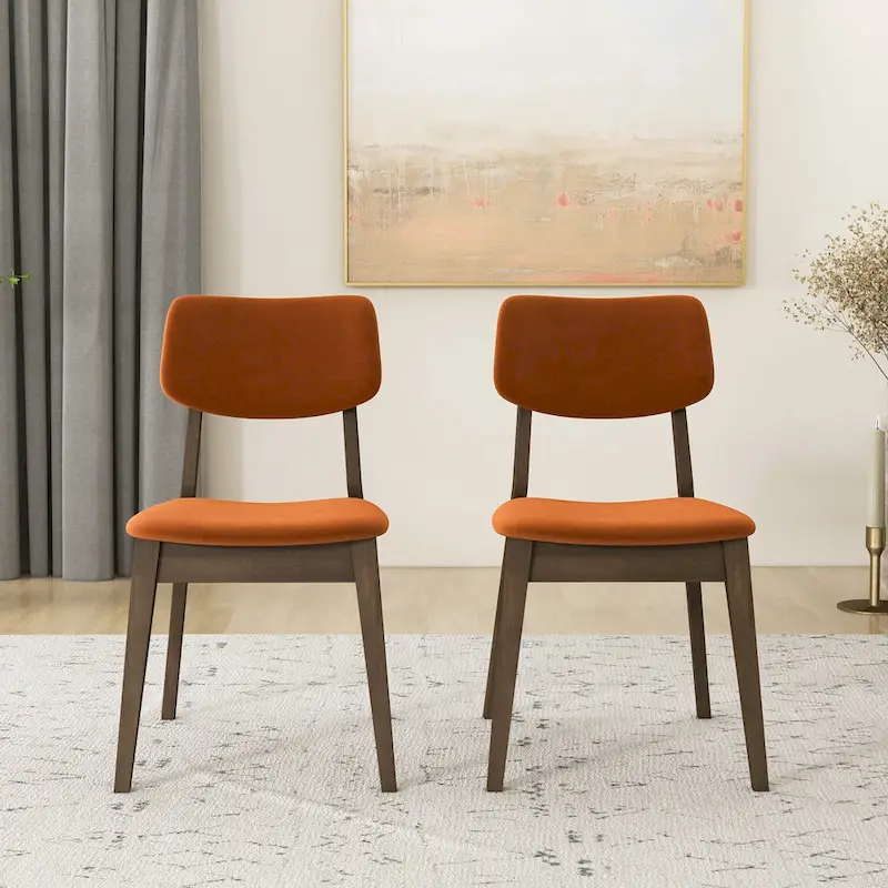 Abrival Mid-Century Velvet Dining Chair (Set of 2)