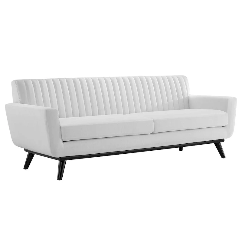 Channel Tufted Fabric Sofa