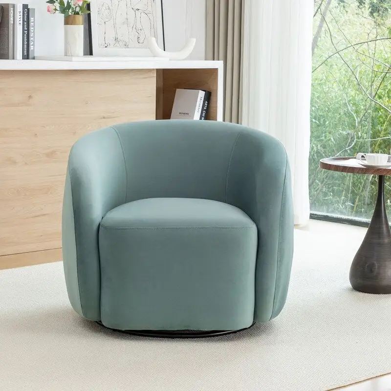 SEYNAR Modern Glam Velvet Upholstered 360 Degree Swivel Accent Armchair