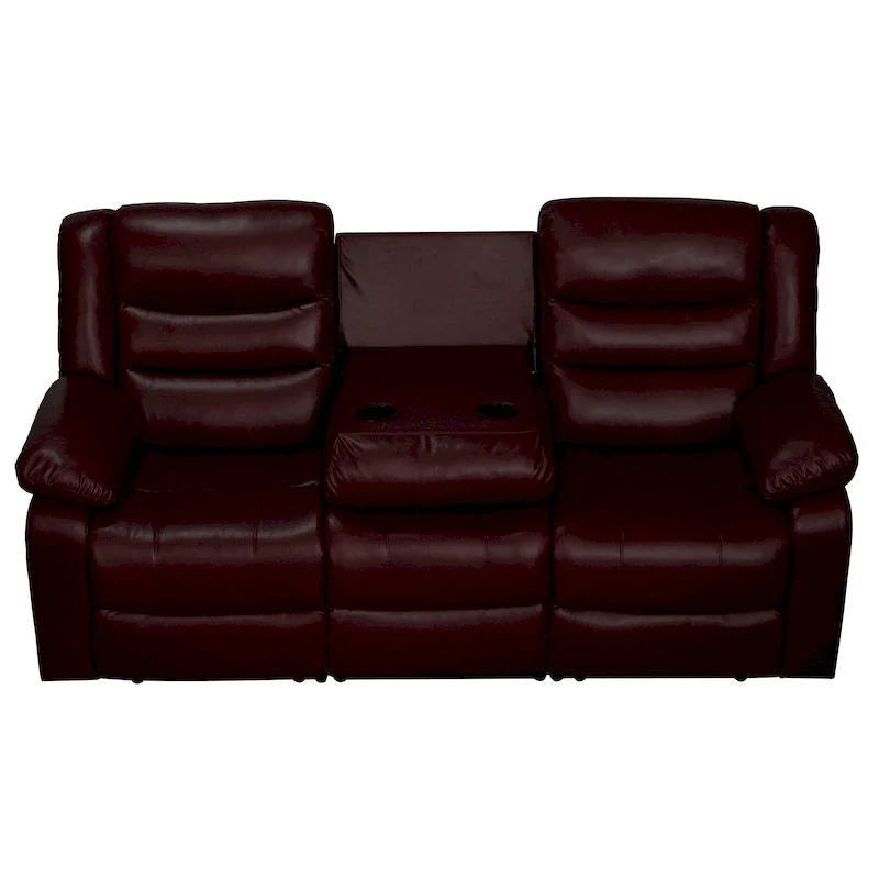 Manual Reclining 3-Piece Living Room Sofa Set - Sofa with Dropdown Table, Loveseat with Console, and Recliner