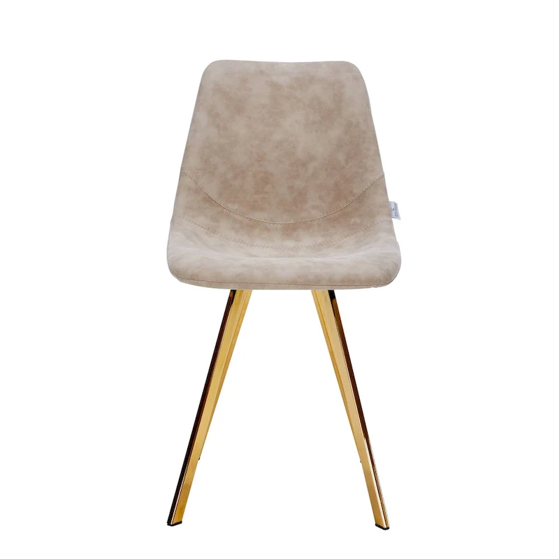 Markley Leather Dining Chair With Gold Metal Legs Modern Accent Side Chair