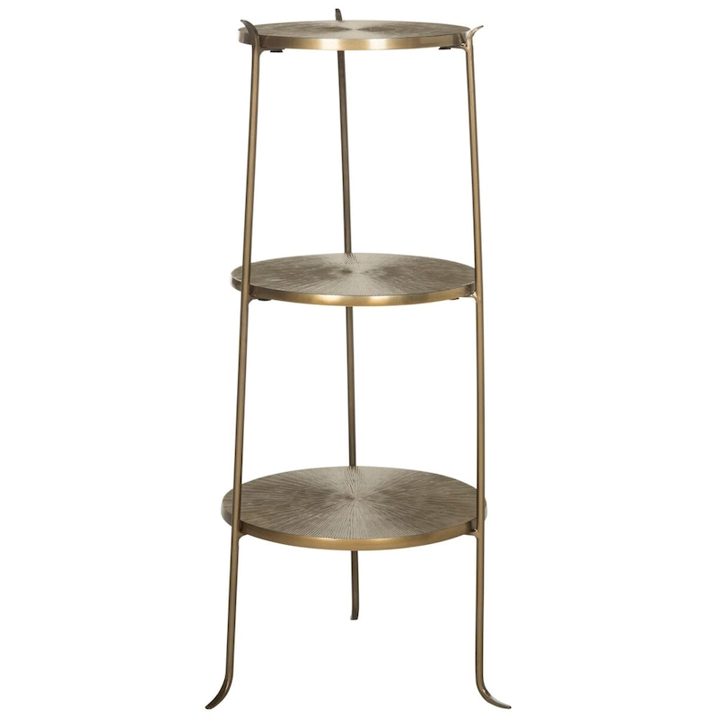 SAFAVIEH Jerrie Brass Side Table - 14 x 14 x 31.5 - 14Wx14Dx32H