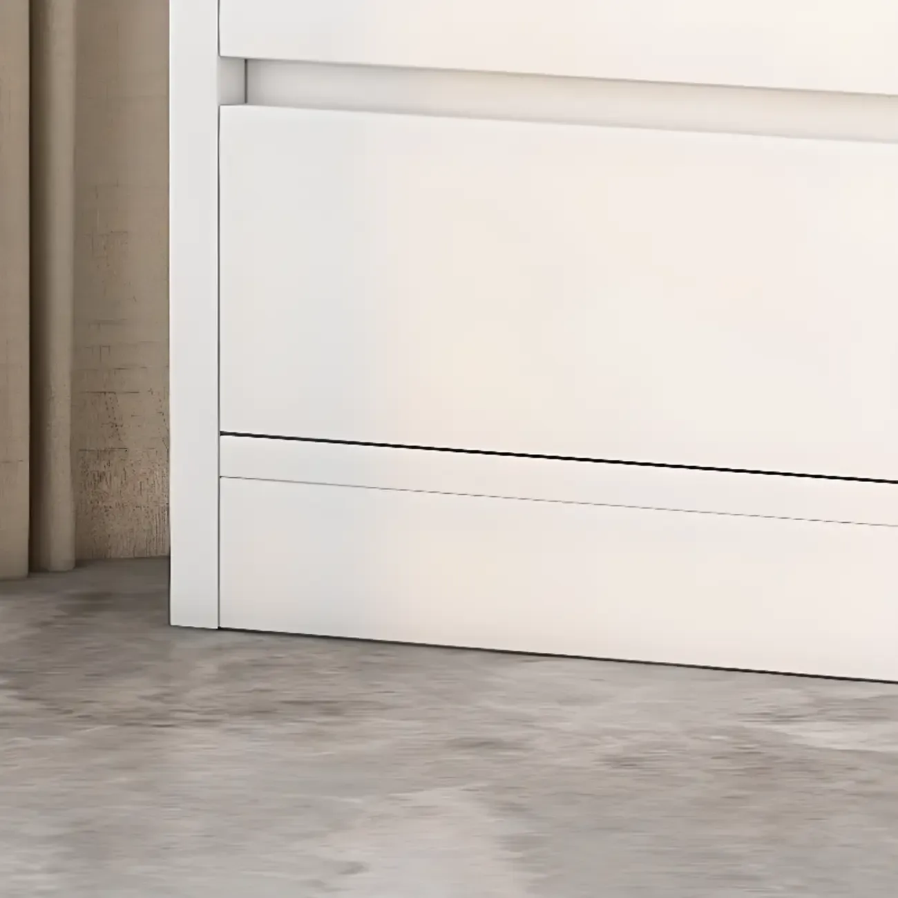 Simple Wooden White 3-Tier Bookcase with Drawers