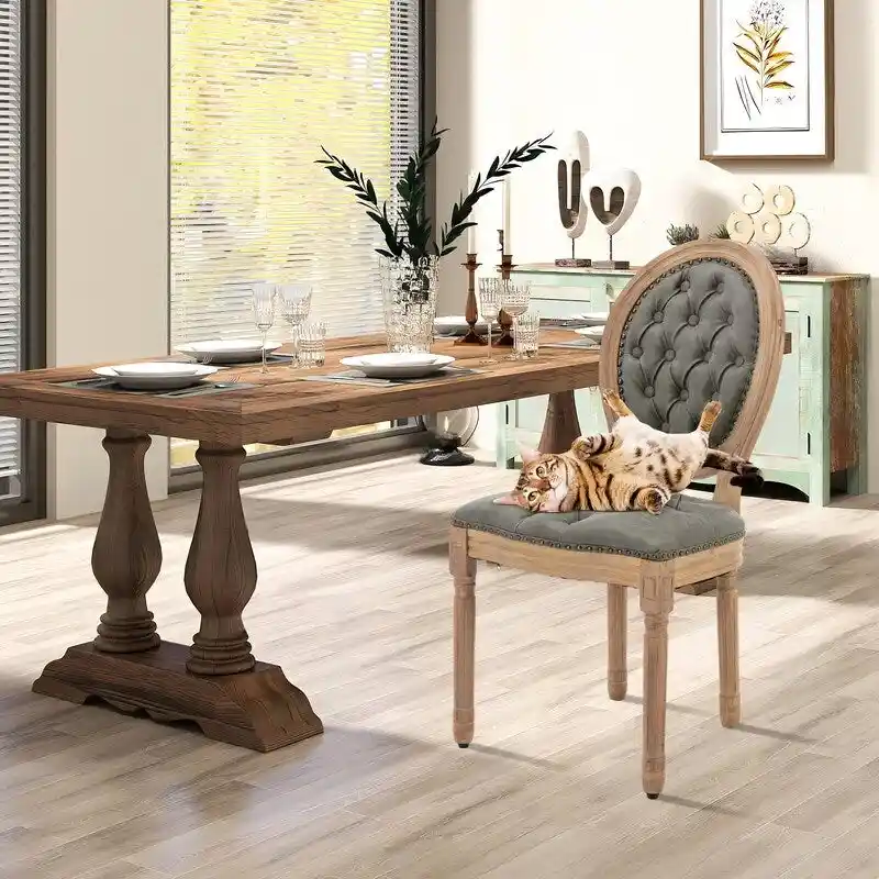 French Dining Chair with Nailhead Trim Set of 4