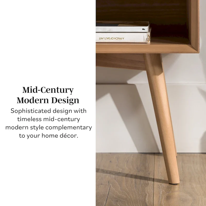 Middlebrook Mid-Century Solid Wood 1-Drawer Nightstand, Set of 2