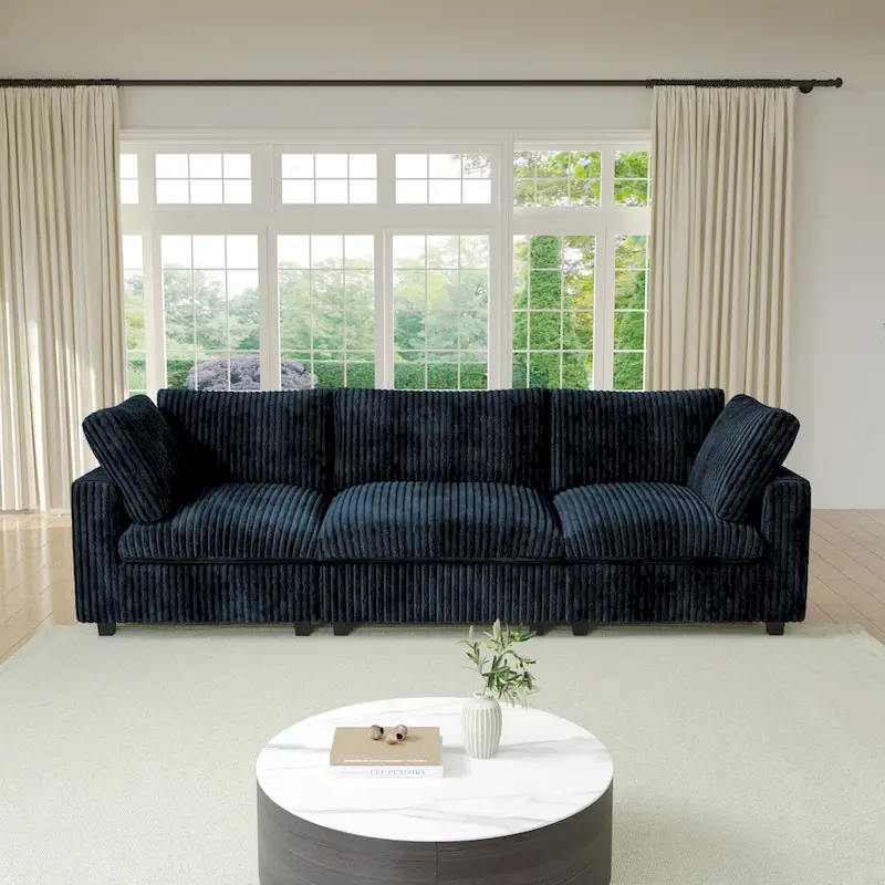 Soft Plush Modular Sectional Sofa Modern Upholstered Living Room Couch