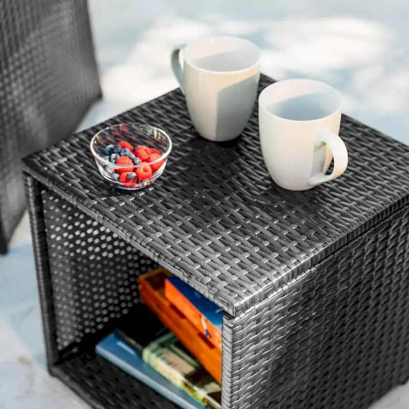 Nestl 3 Piece Patio Furniture Wicker Conversation Set