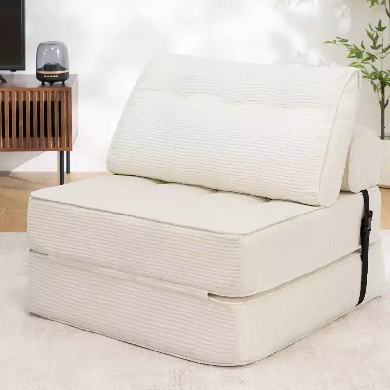 WARMOUNTS Foldable Sofa Bed with Adjustable Backrest, Portable Single Sleeper Sofa for Living Room & Office