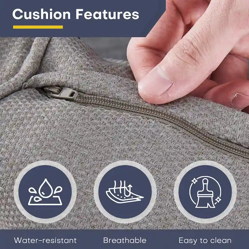 Gymojoy Patio Bistro Set w/ 360 Swivel Rocking Chairs & Table - Brown