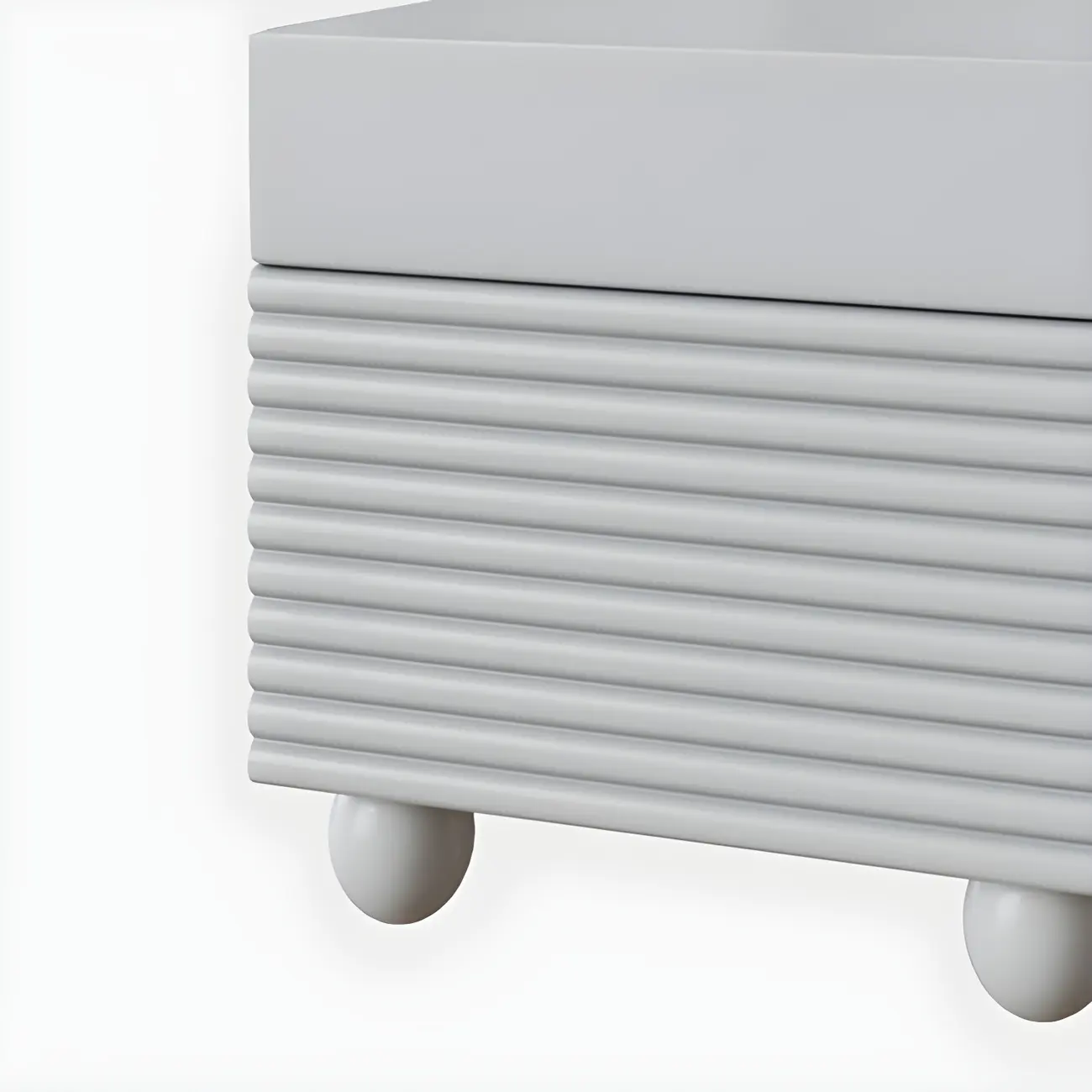 Narrow Cubic 2-Drawer Wood Small Bedside Table