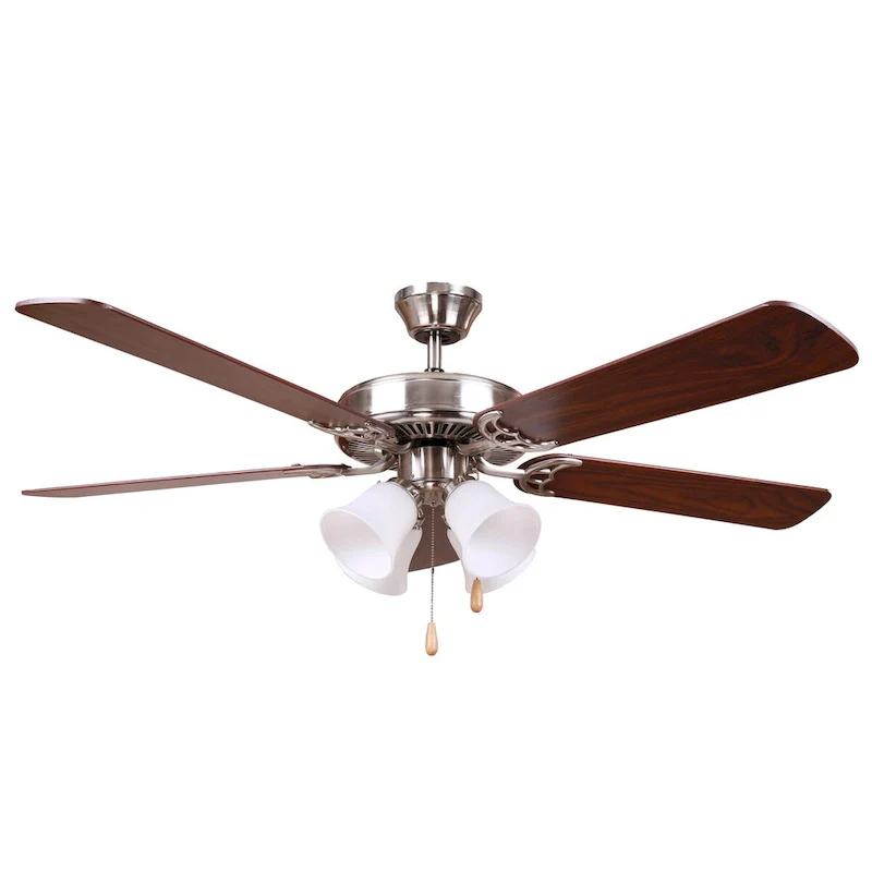 AA Warehousing Bright Brushed Nickel Finish 52-inch Ceiling Fan - Brushed Nickel Finish