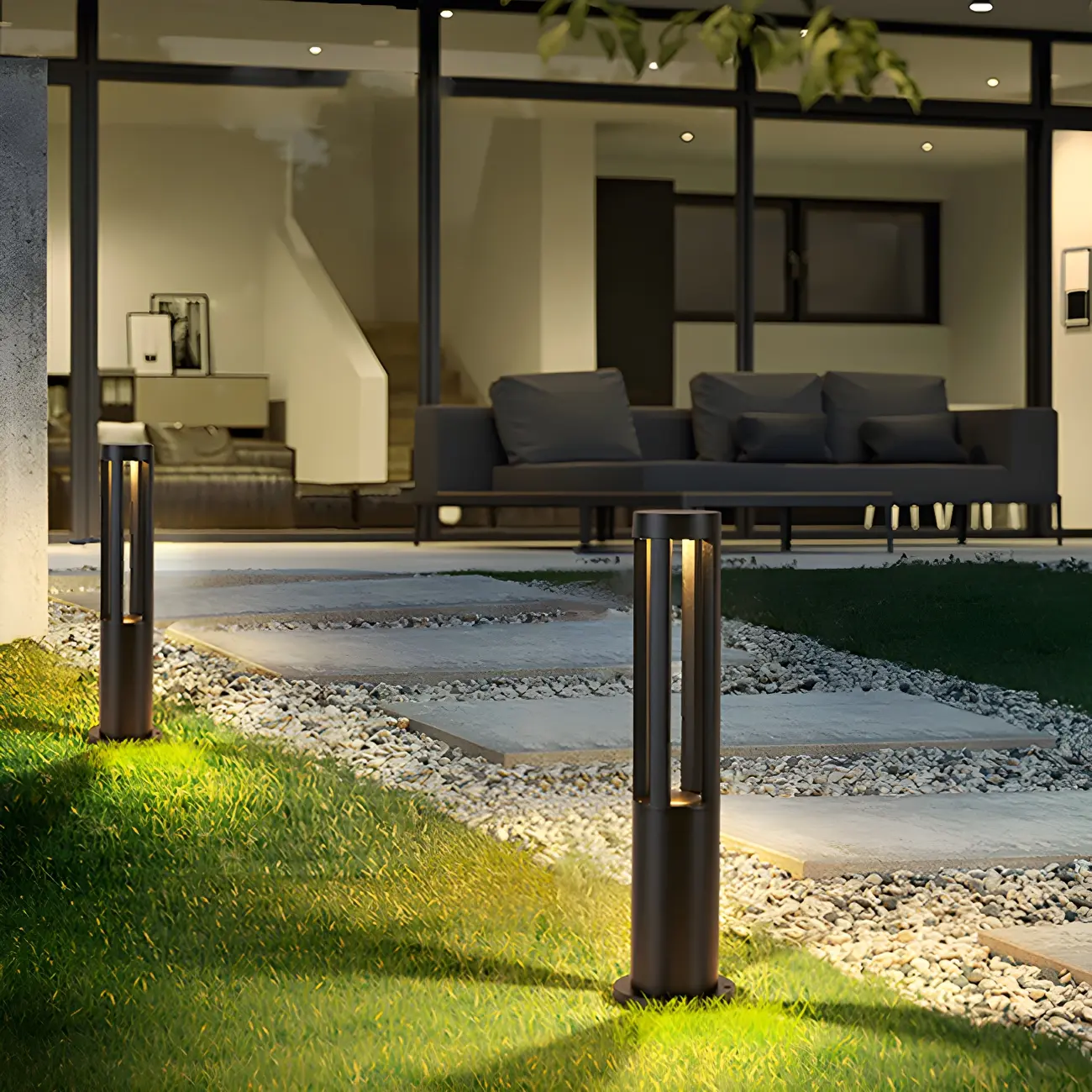 Wired Geometric Simple Metal Post Cap Light