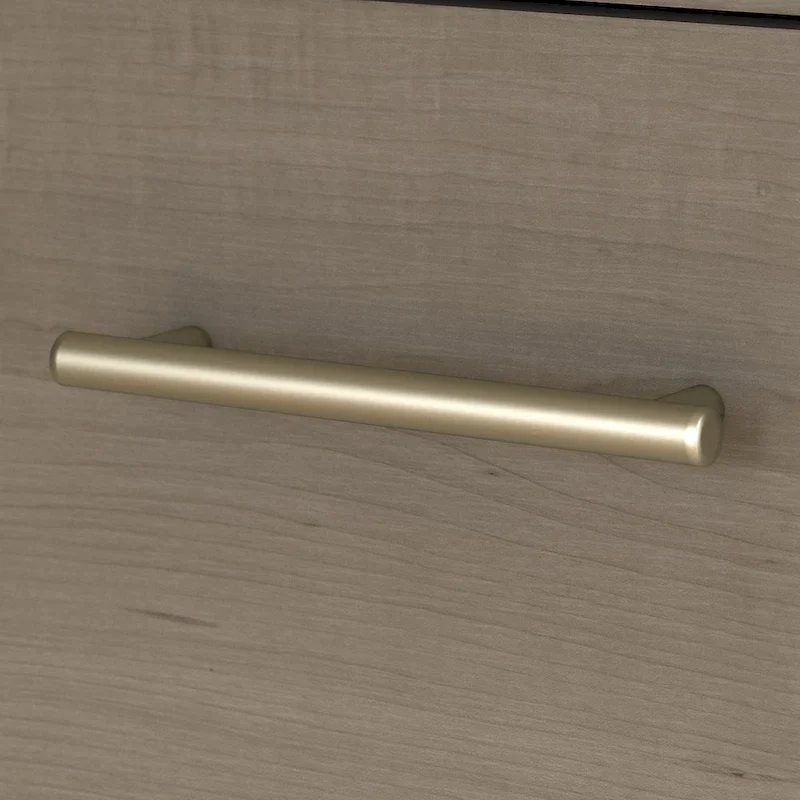 Somerset 72W L Shaped Desk with Hutch, Cabinet and Bookcase in Gray