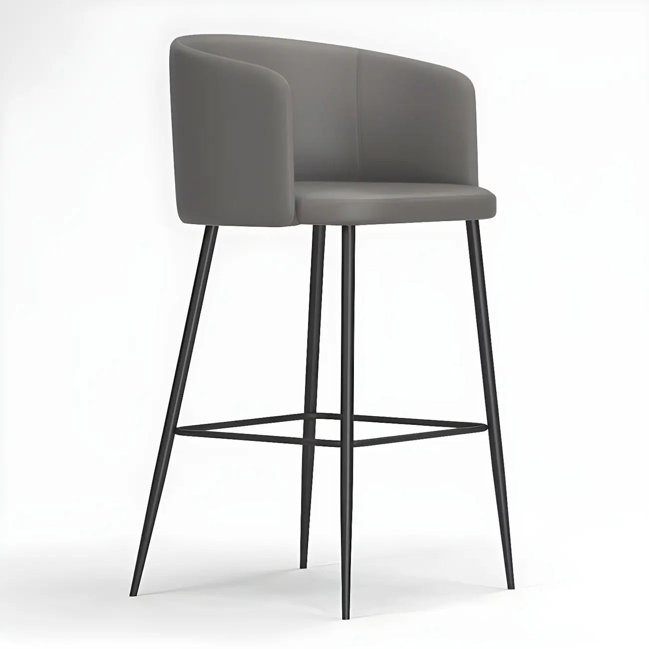 Bucket Faux Leather Wingback Counter Height Bar Stools