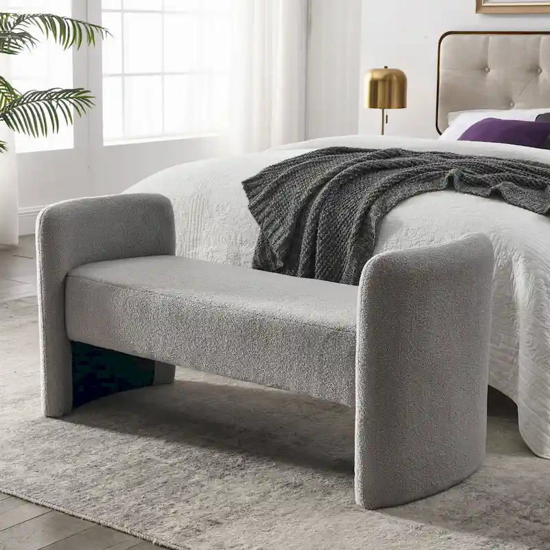 GDFStudio - Harper H-Frame Polyester Upholstered Bench with Modern Versatile Design
