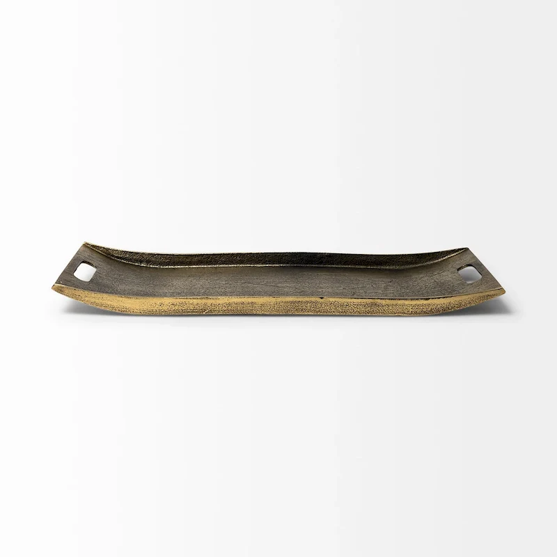 Drey 24L x 10W Gold Rectangular Tray - 24.0L x 9.8W x 1.0H