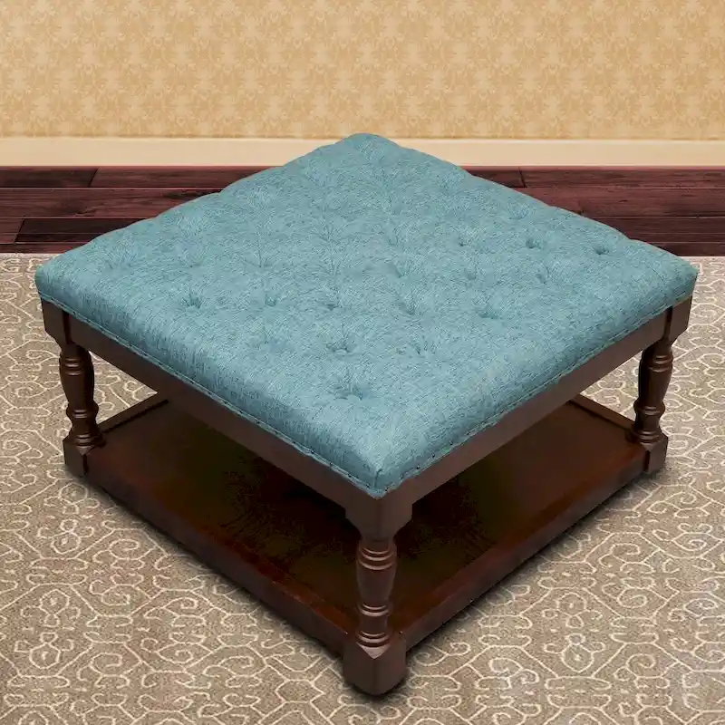 Cairona Fabric 30-inch Tufted Shelved Ottoman