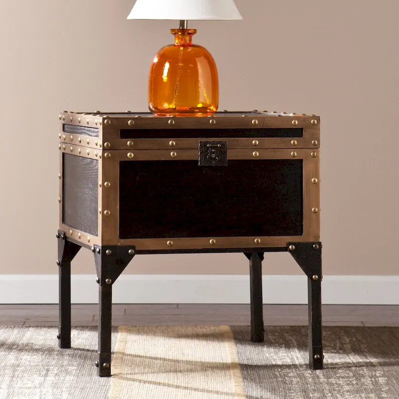 SEI Furniture Azul Antique Trunk Side Table