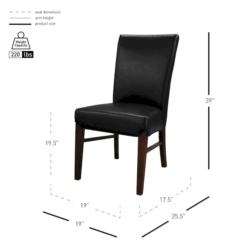Milton Bonded Leather Dining Chairs (Set of 2) - na