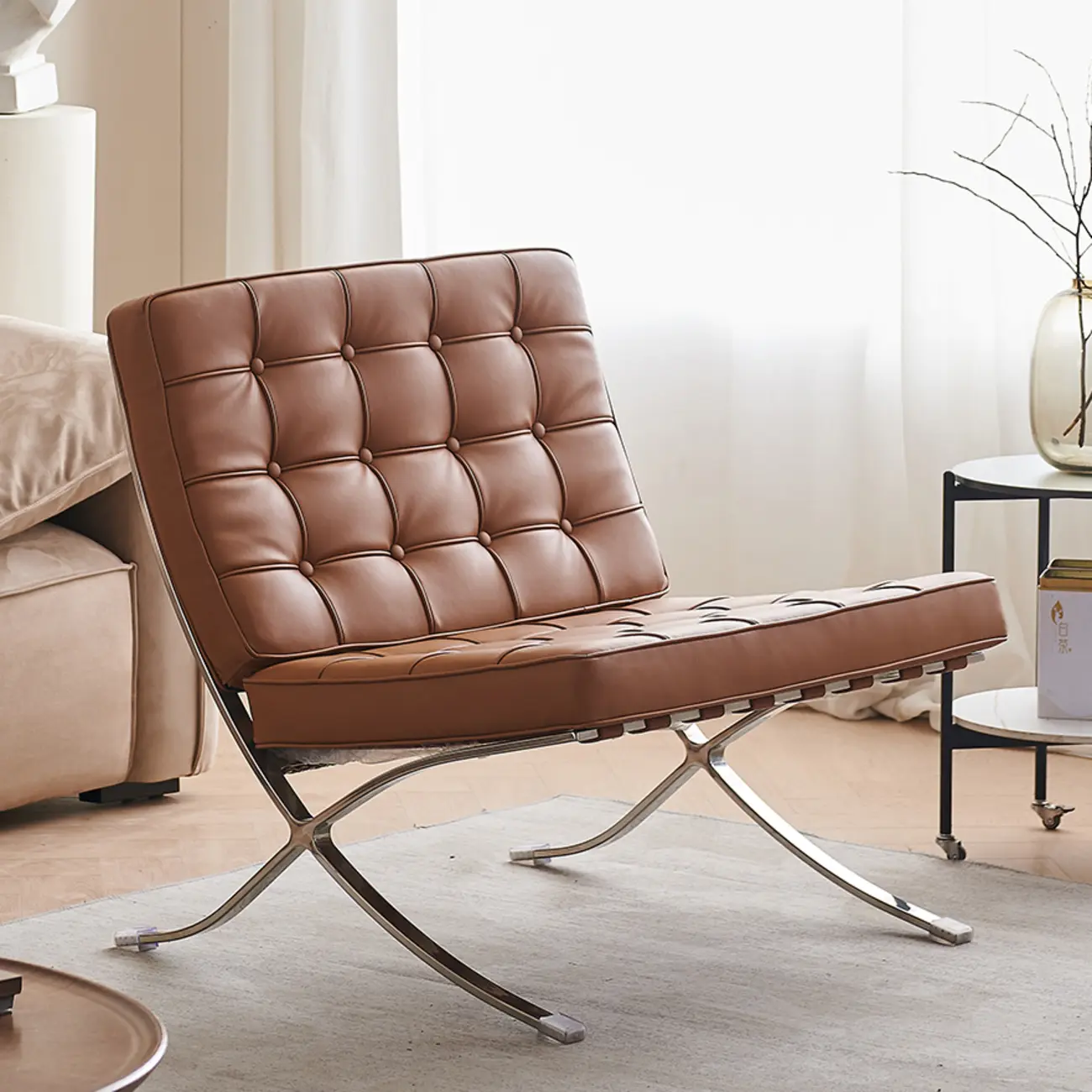 Modern Nappa Reclining Lounge Chair