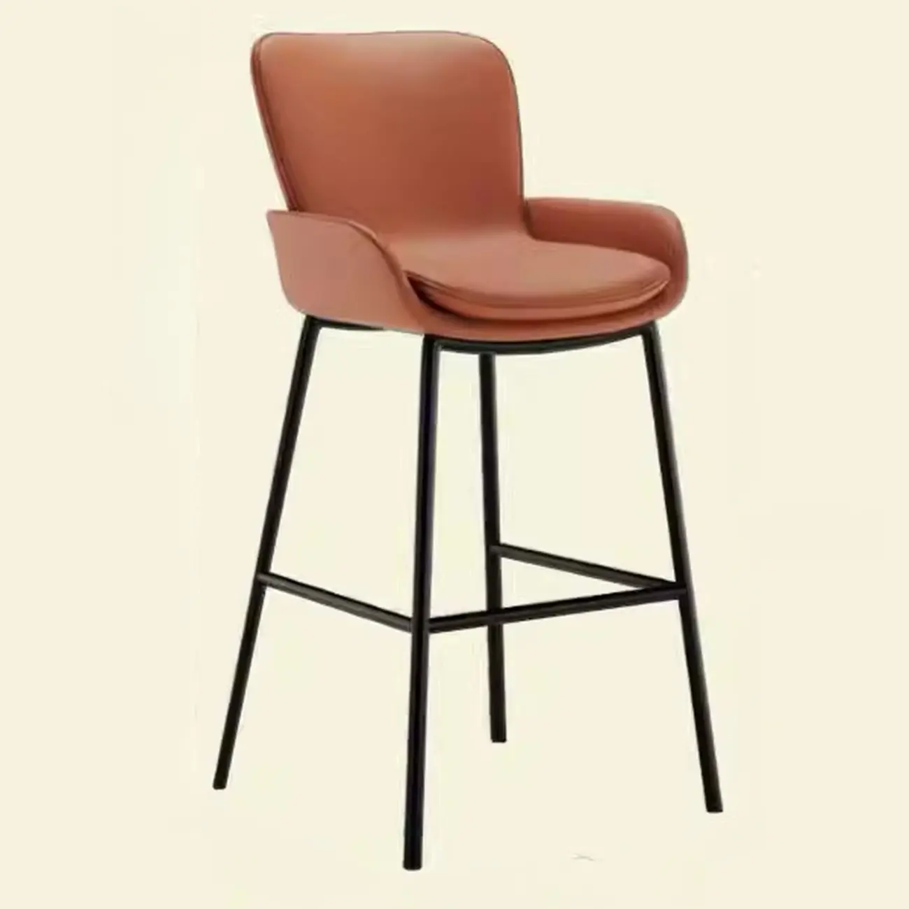 Coffee Bucket Four Legs Leather Counter Bar Stools
