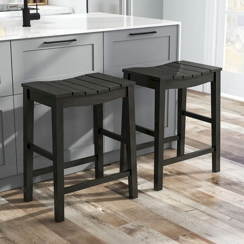 Farmhouse Wood 5-Piece Counter Height Dining Table and Stool Set