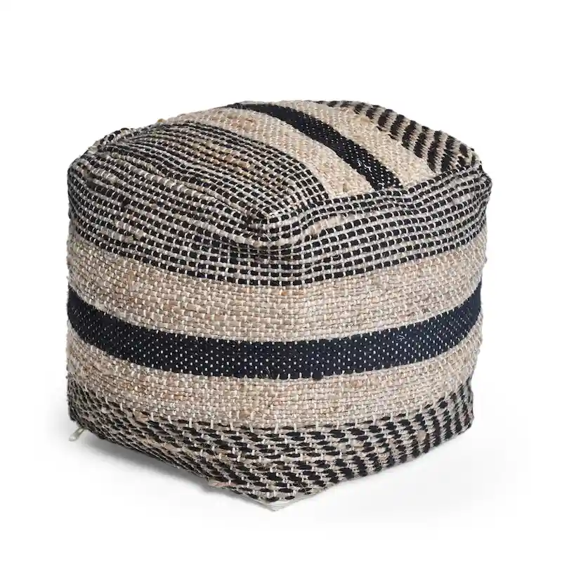 Caiman Handcrafted Boho Fabric Pouf by